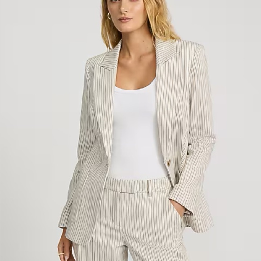 Express Cream Pinstripe Blazer